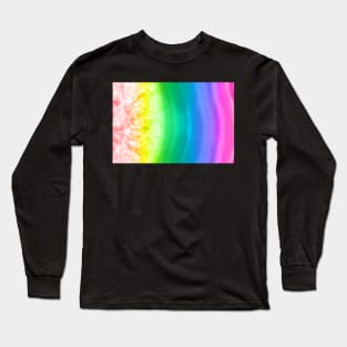 Rainbow colors agate slice mineral Long Sleeve T-Shirt